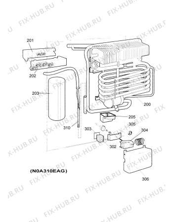 Взрыв-схема холодильника Electrolux RA122H - Схема узла Cooling generator